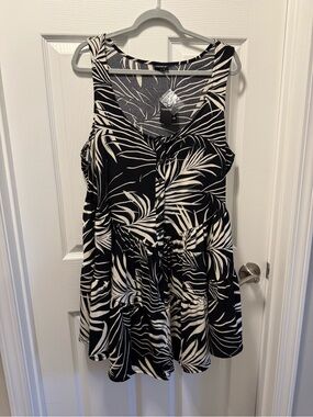 Torrid Tropical Leaf Sleeveless Jersey Romper